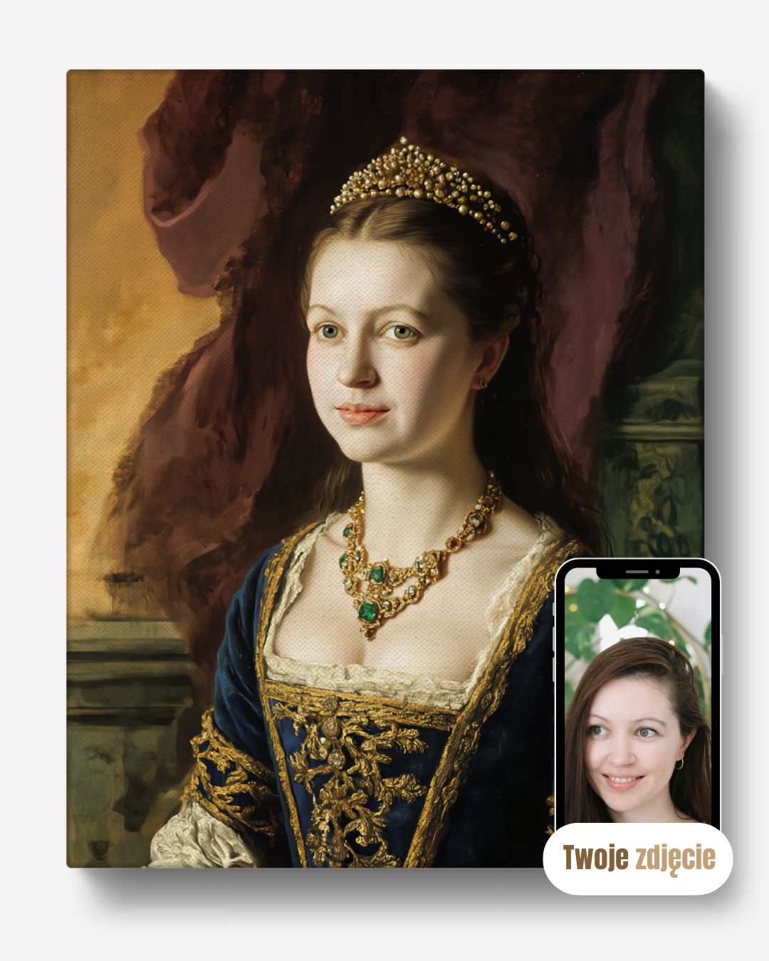 KRÓLOWA MONA - personalizowany portret ze zdjęcia na prezent dla kobiet