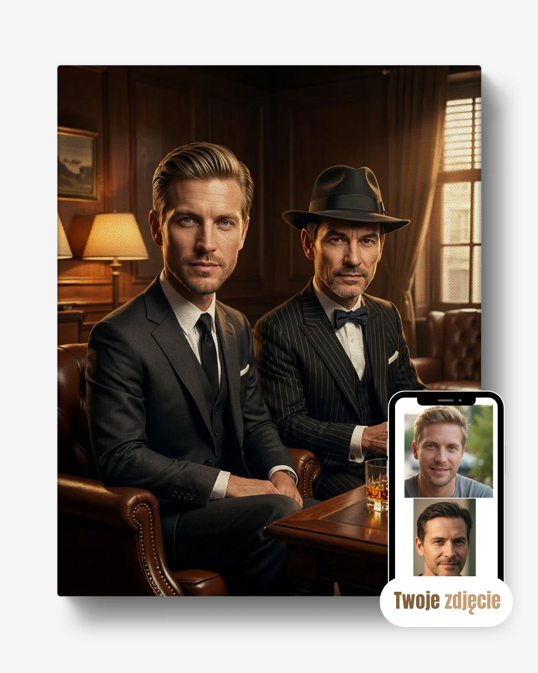 Portret grupowy na płótnie prezent dla braci bracia mafii