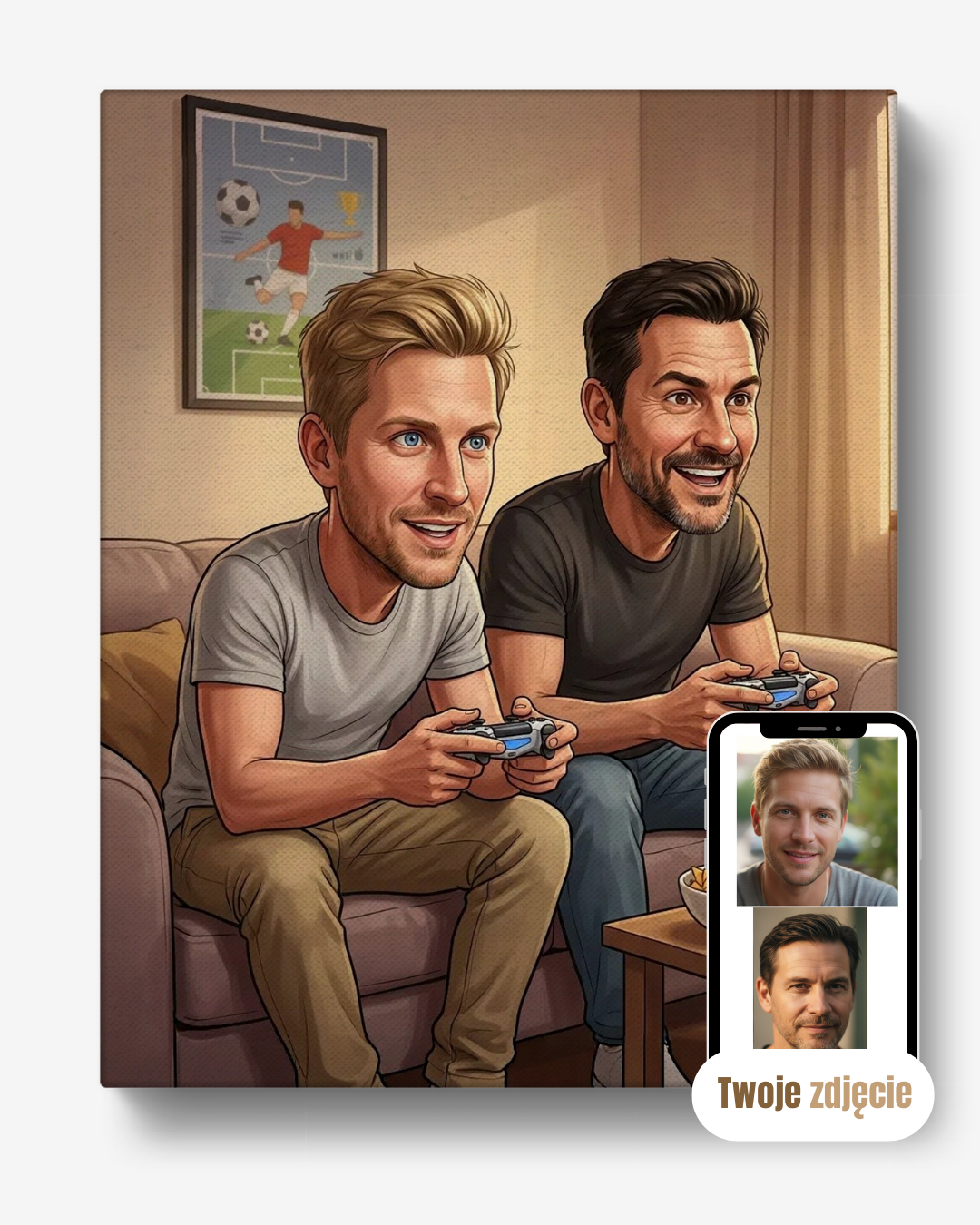 Portret grupowy na płótnie prezent dla graczy konsolomaniacy