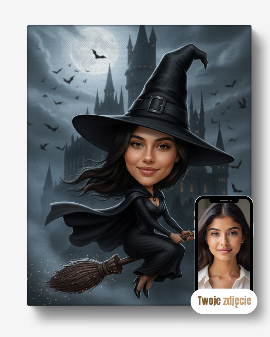WIEDŹMA - personalizowany portret ze zdjęcia na prezent dla kobiet