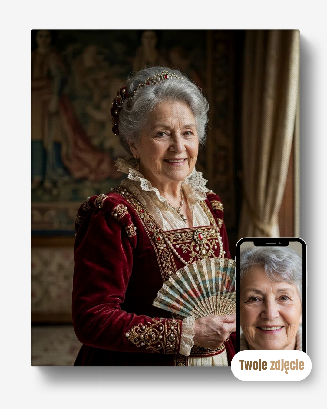 DAMA RENESANSU - personalizowany portret ze zdjęcia na prezent dla kobiet