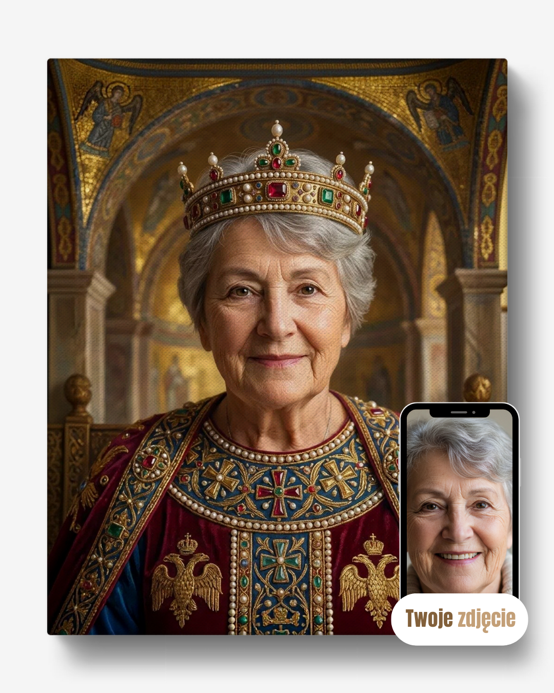CESARZOWA BIZANCJUM - personalizowany portret ze zdjęcia na prezent dla kobiet
