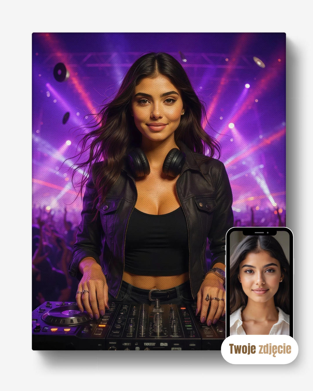 DIDŻEJKA - personalizowany portret ze zdjęcia na prezent dla kobiet