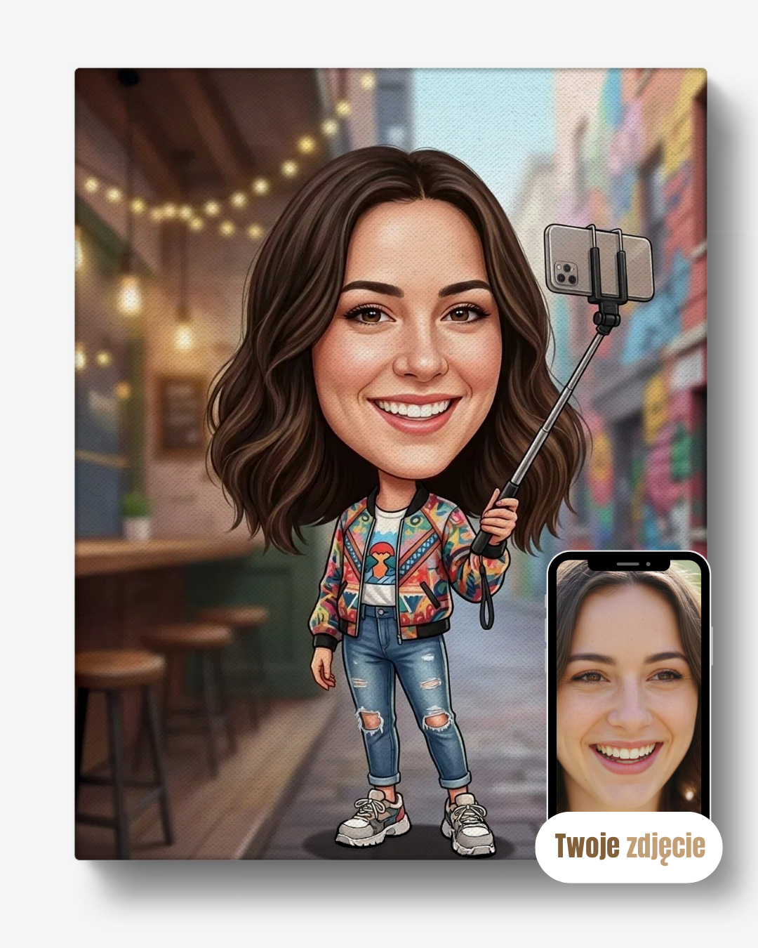 INFLUENCERKA - personalizowany portret ze zdjęcia na prezent dla kobiet