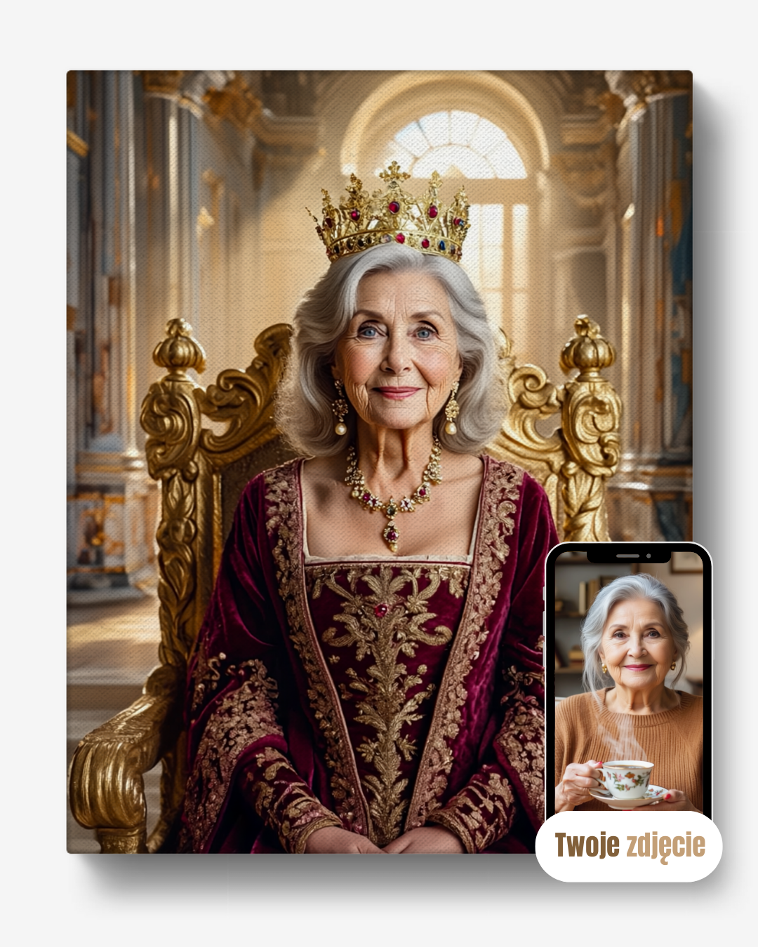 CESARZOWA - personalizowany portret ze zdjęcia na prezent dla kobiet