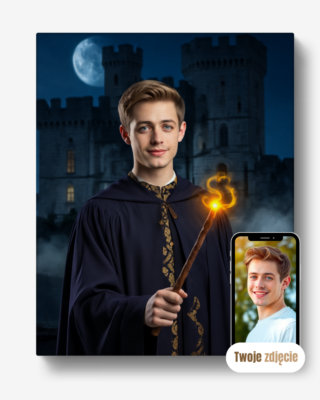 CZARODZIEJ - personalizowany portret ze zdjęcia na prezent dla mężczyzn
