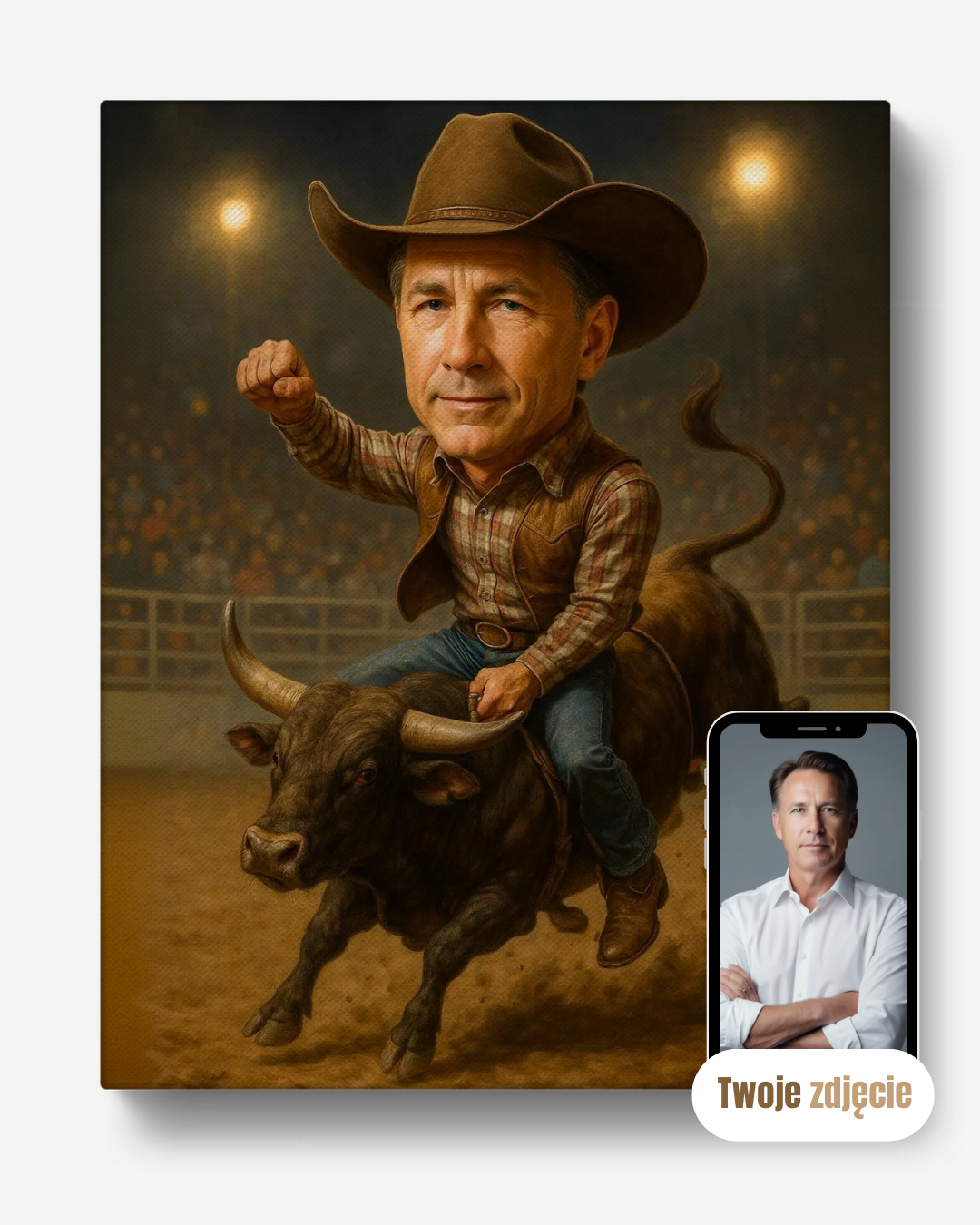 KOWBOY - personalizowany portret ze zdjęcia na prezent dla mężczyzn