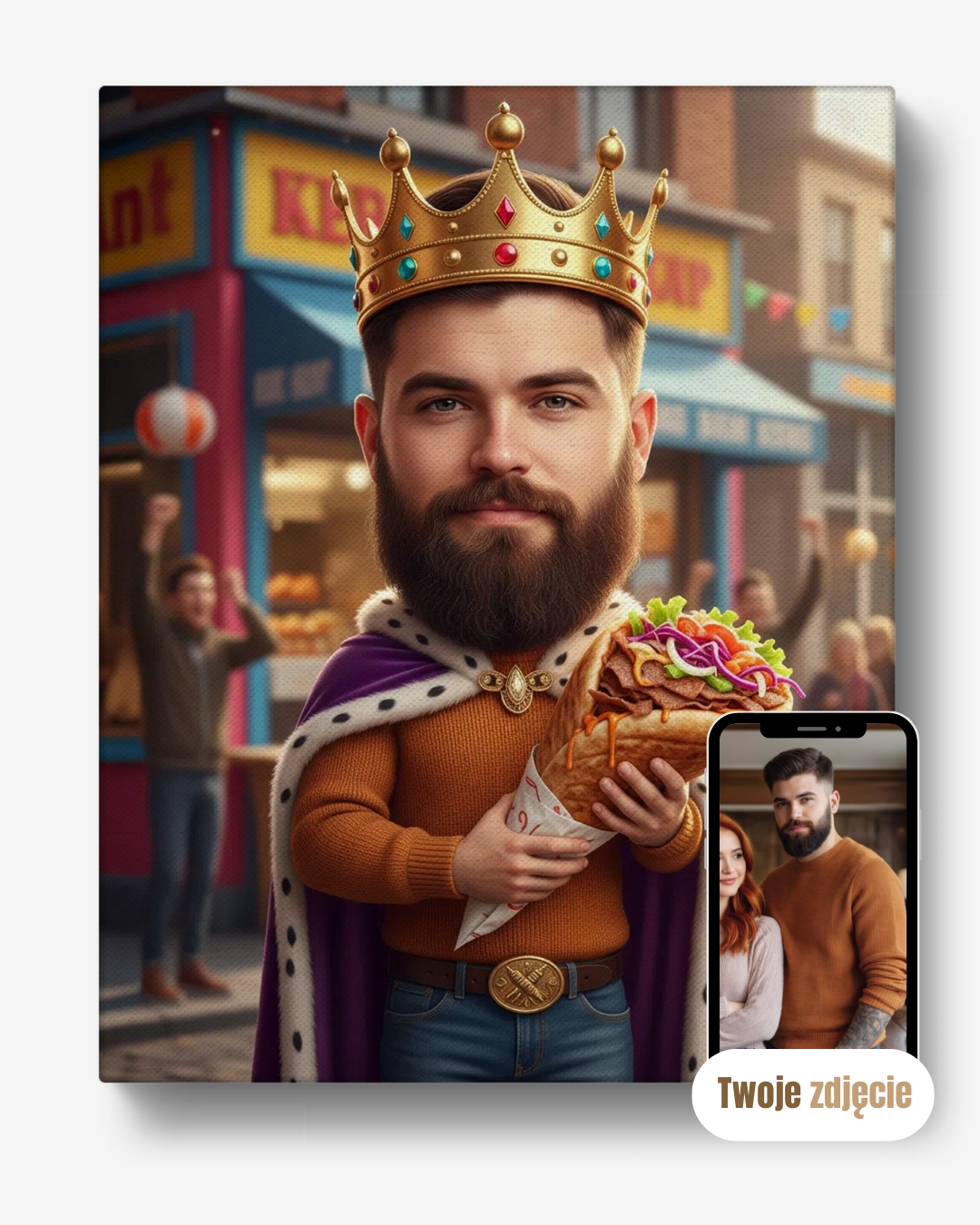 KRÓL KEBABÓW - personalizowany portret ze zdjęcia na prezent dla mężczyzn