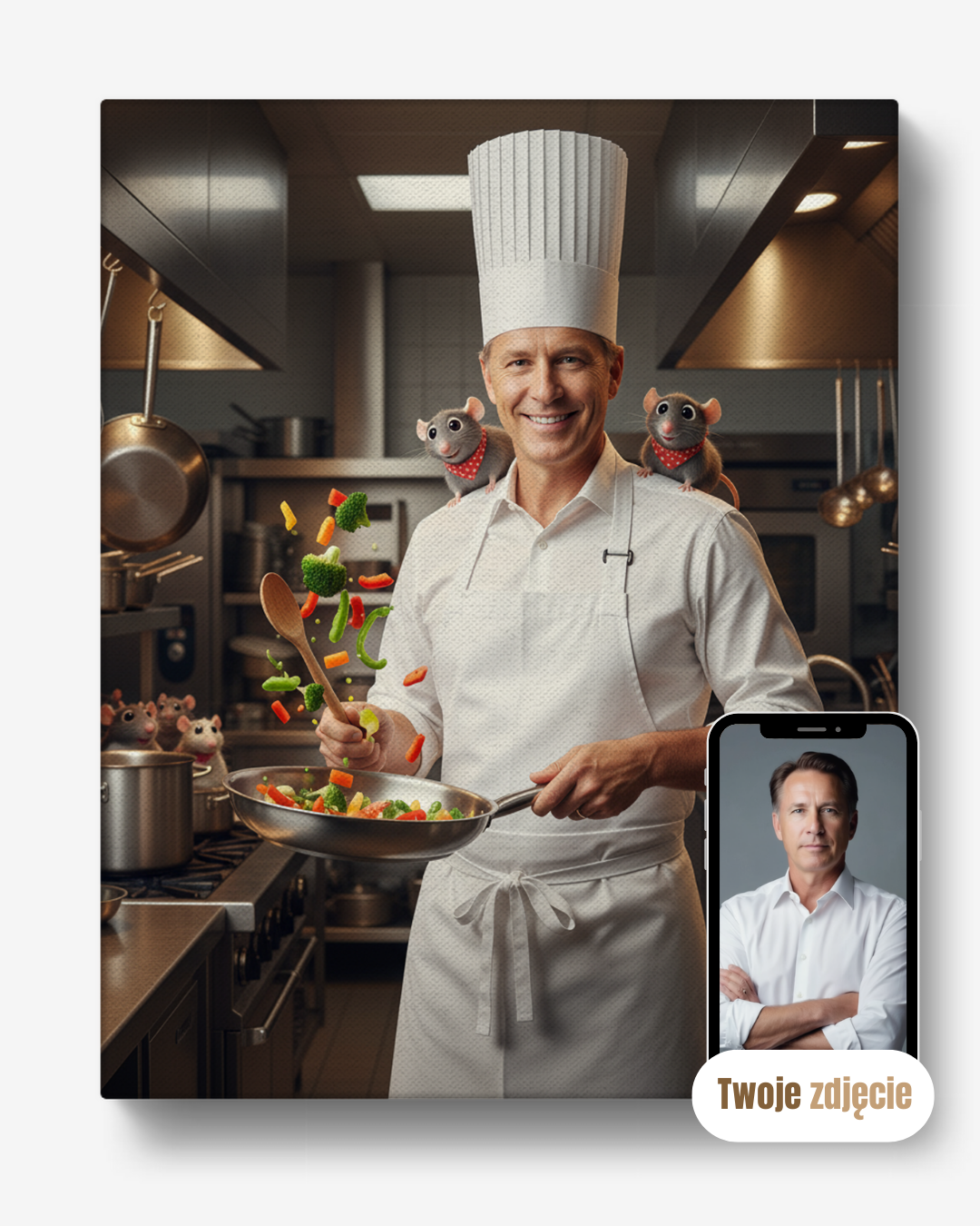 SZEF KUCHNI - personalizowany portret ze zdjęcia na prezent dla mężczyzn