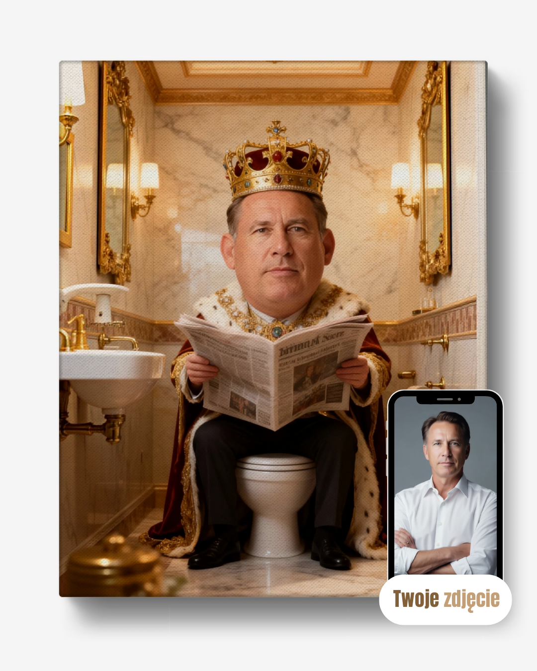 KRÓL PORCELANY - personalizowany portret ze zdjęcia na prezent dla mężczyzn