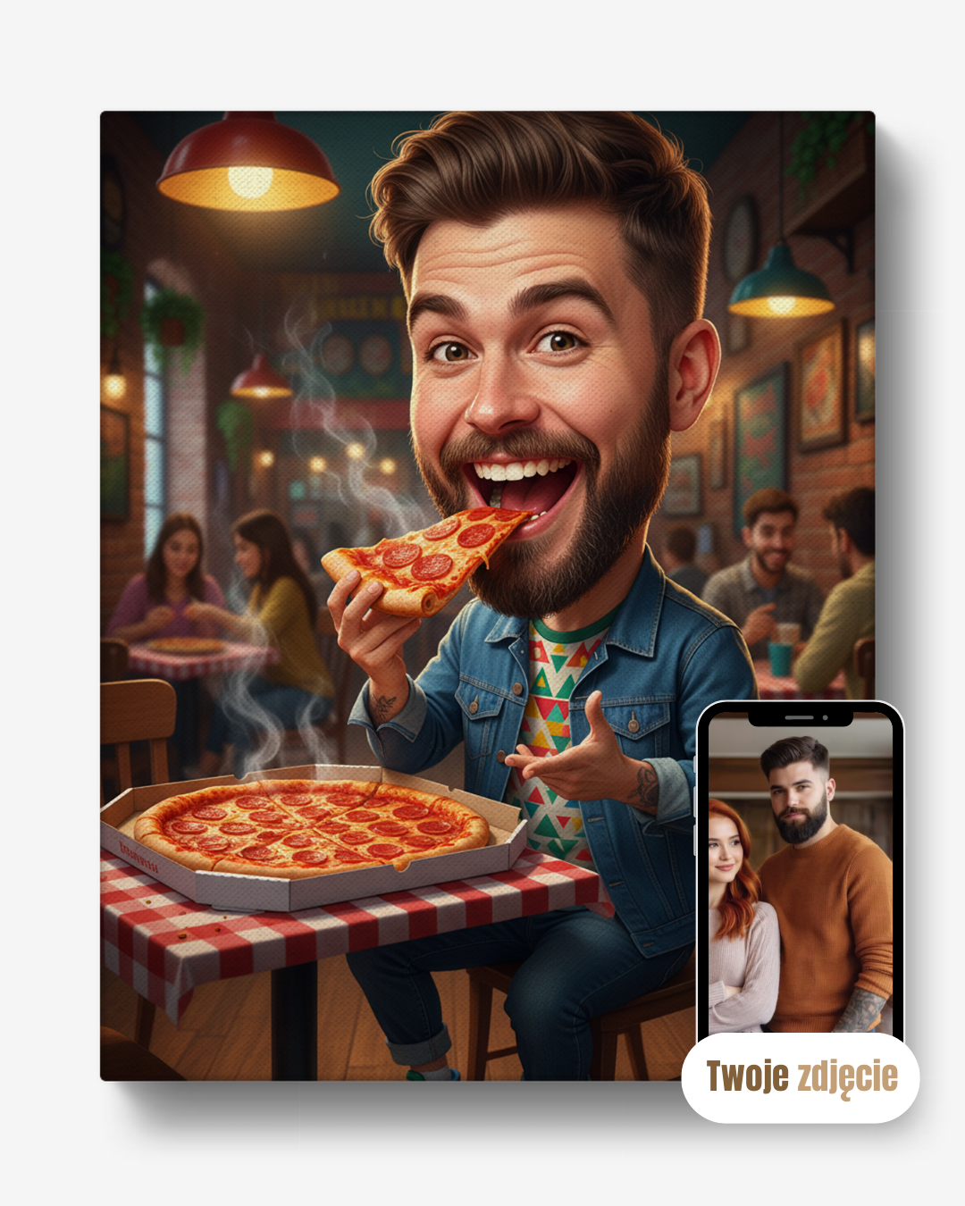 PIZZOMANIAK - personalizowany portret ze zdjęcia na prezent dla mężczyzn
