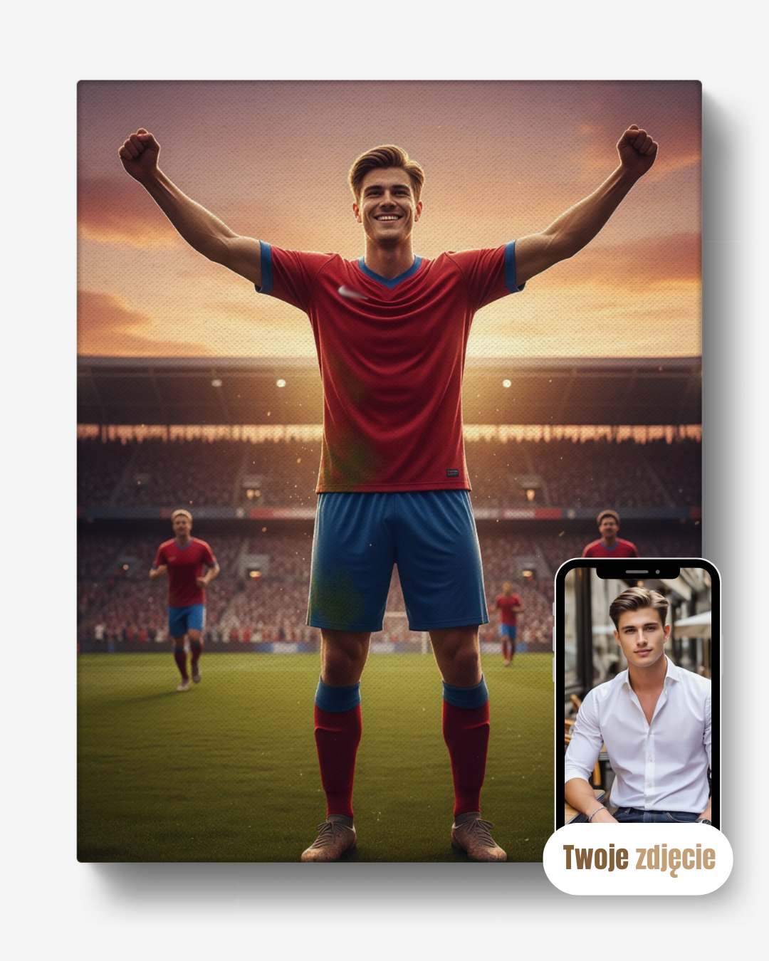 ZAWODOWY PIŁKARZ - personalizowany portret ze zdjęcia na prezent dla mężczyzn