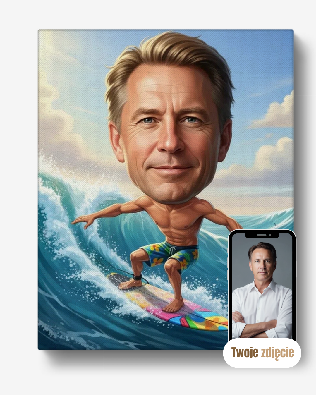 FALA BOSS - personalizowany portret ze zdjęcia na prezent dla mężczyzn