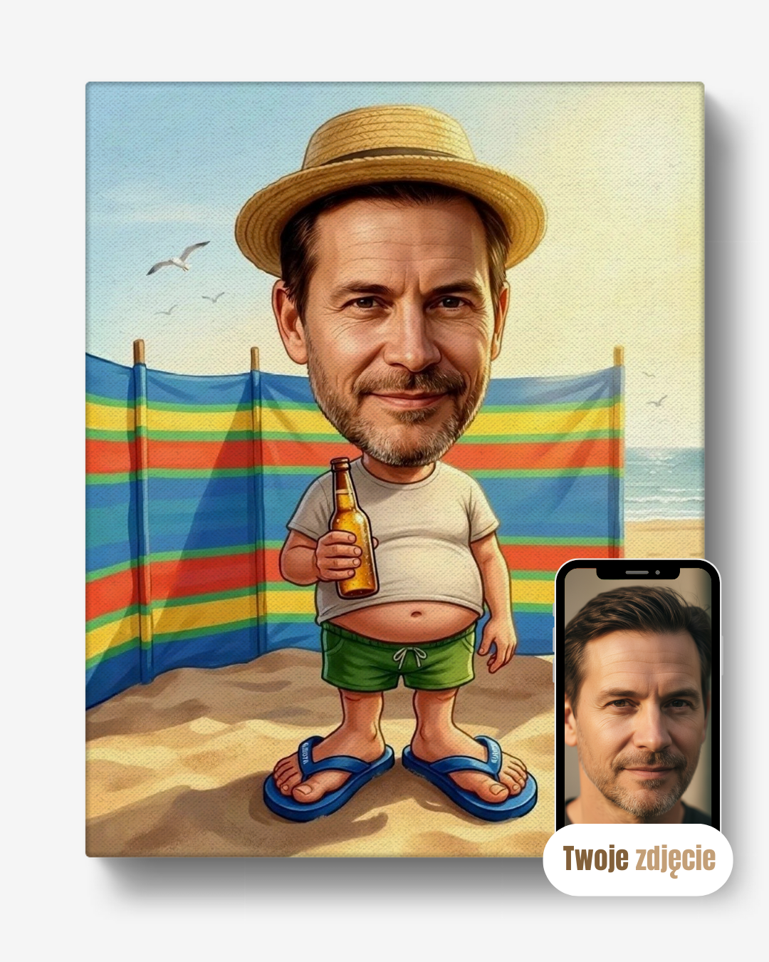 PAN PARAWAN - personalizowany portret ze zdjęcia na prezent dla mężczyzn