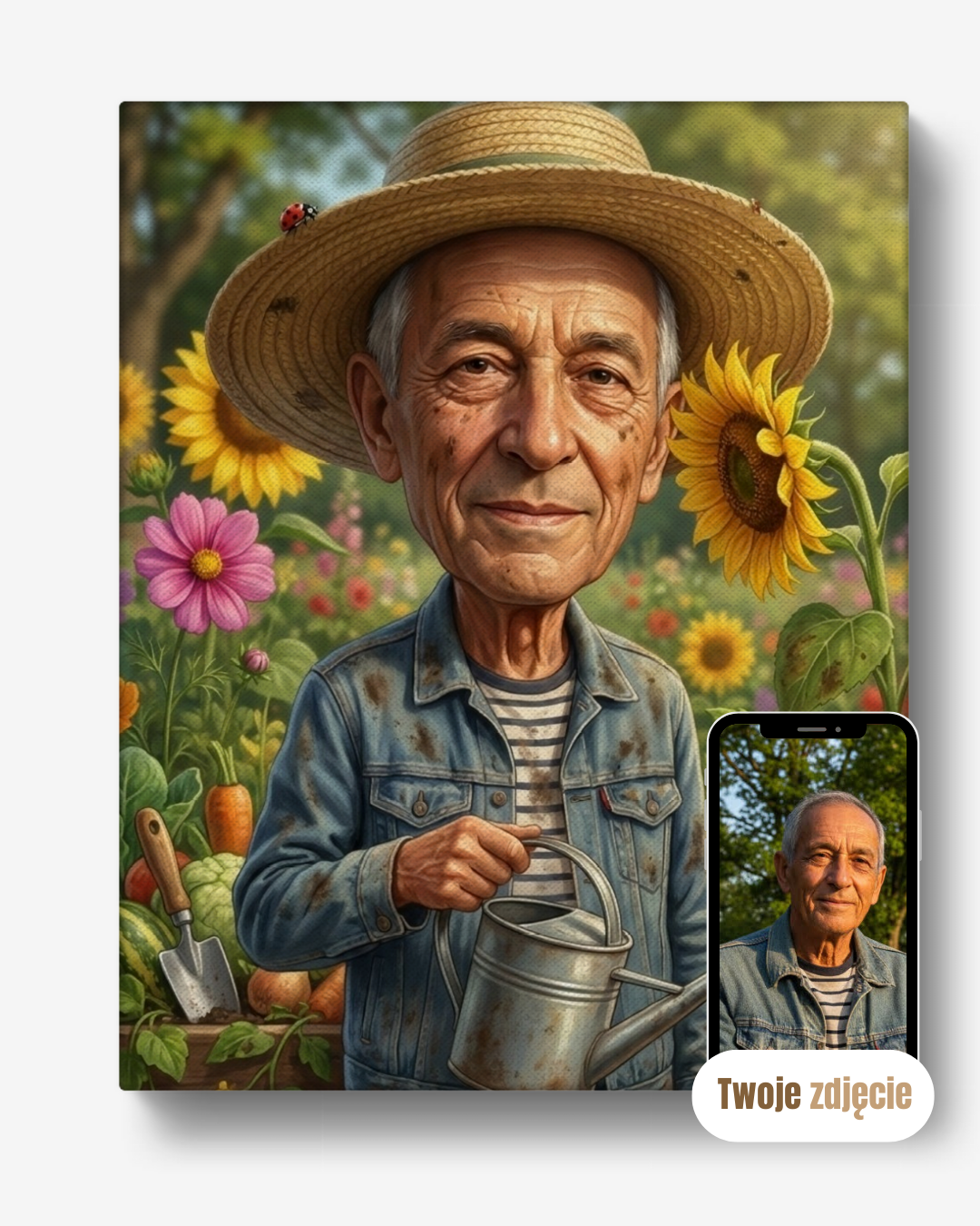 OGRODNIK - personalizowany portret ze zdjęcia na prezent dla mężczyzn