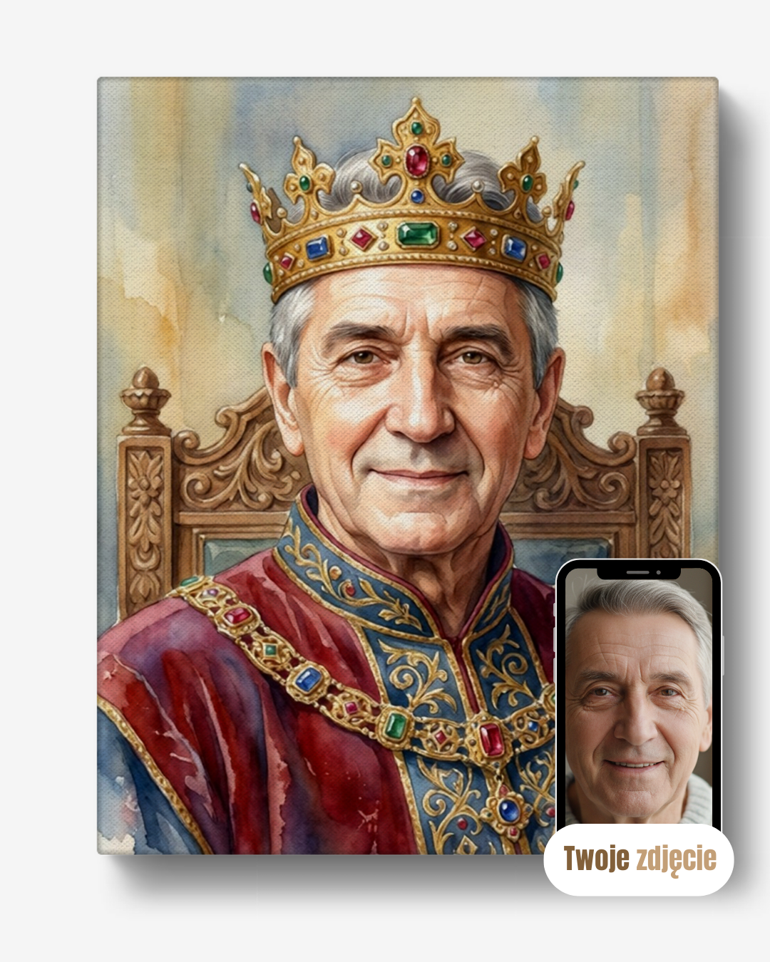 Portret na płótnie ze zdjęcia – oryginalny prezent dla taty na rocznicę