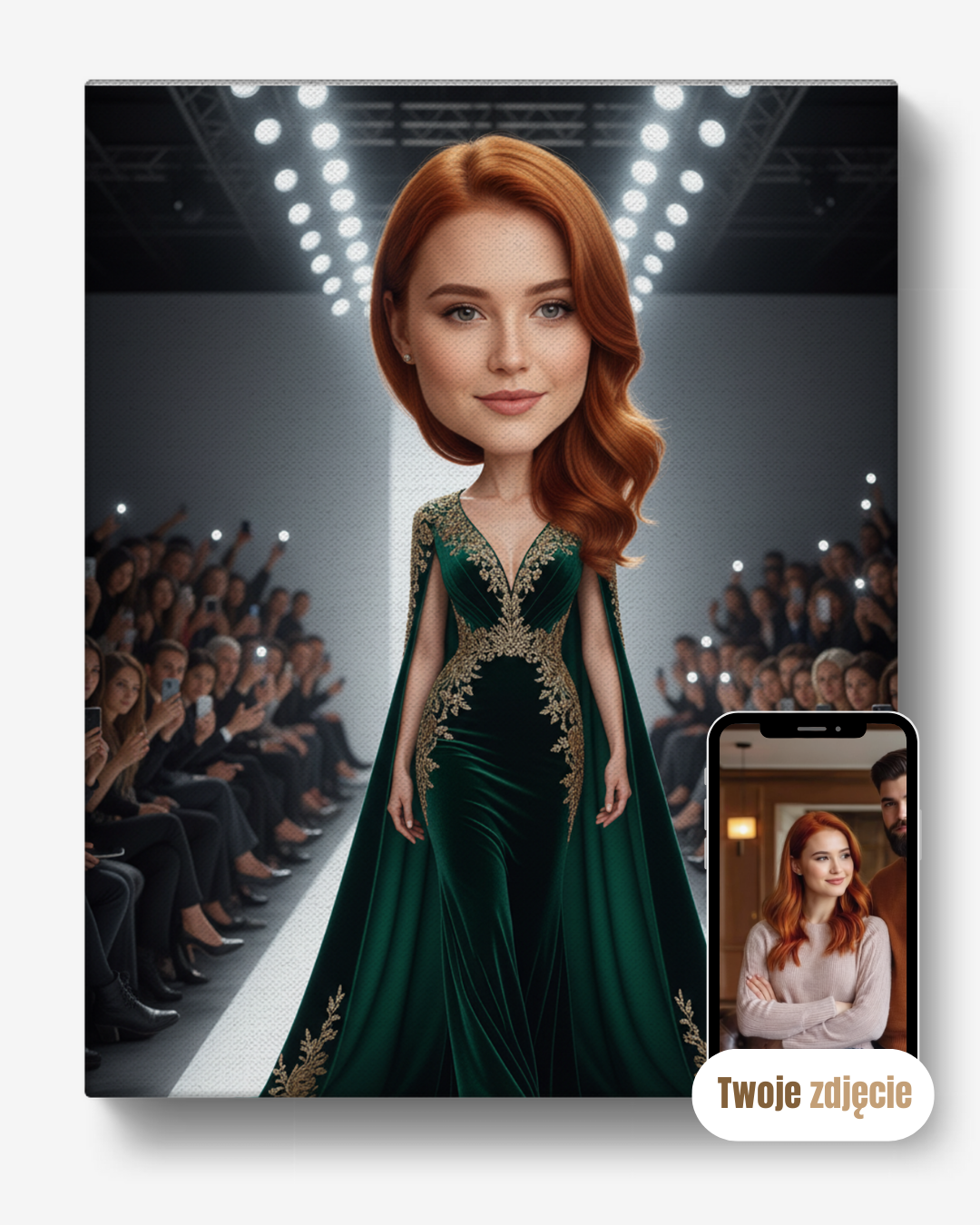 KRÓLOWA ŚWIATEŁ - personalizowany portret ze zdjęcia na prezent dla kobiet