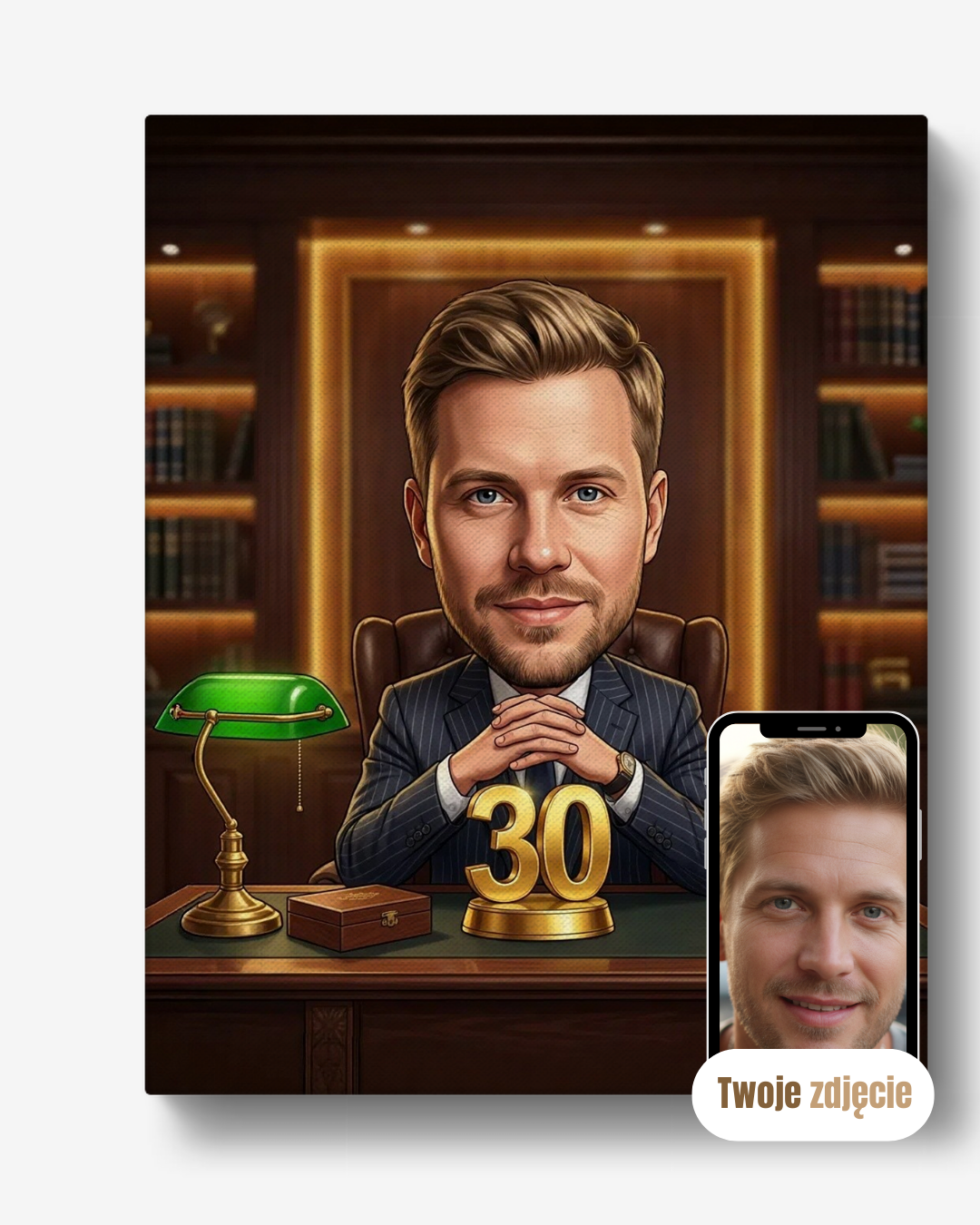 Personalizowany portret na płótnie prezent dla brata na 30 urodziny szef mafii