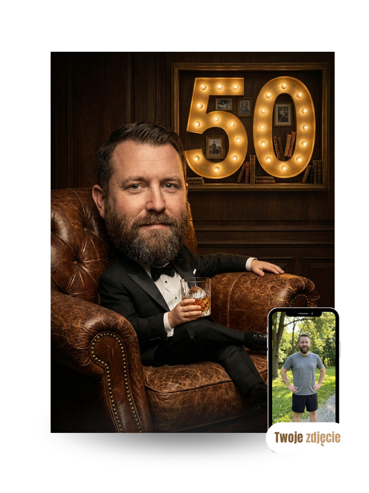 ELEGANCKIE 50-TE - personalizowany portret ze zdjęcia