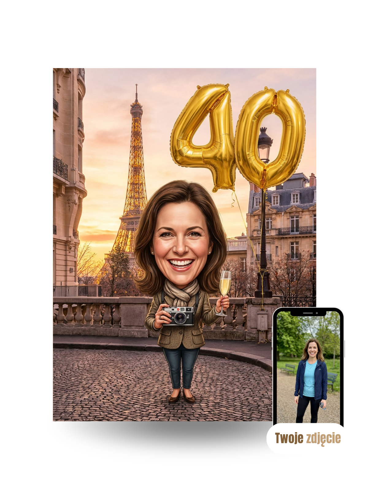 FRANCJI CZAS - personalizowany portret ze zdjęcia