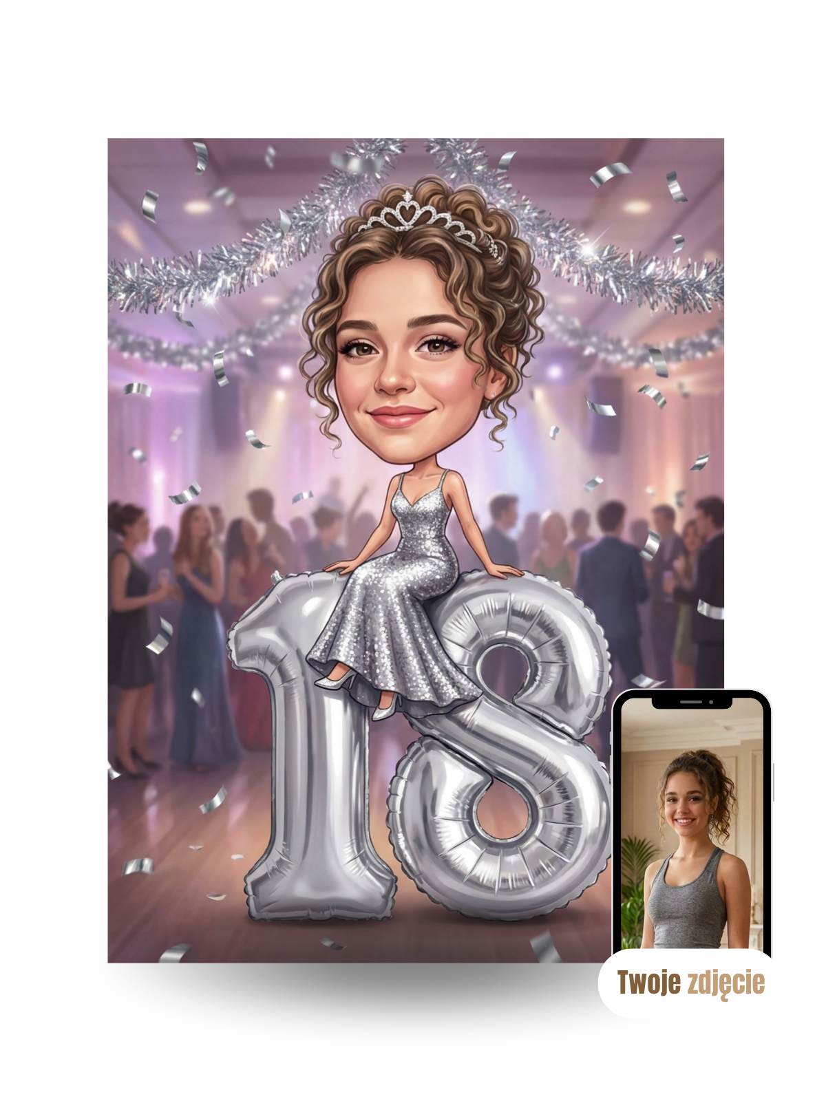GLAMOUR URODZINOWE - personalizowany portret ze zdjęcia