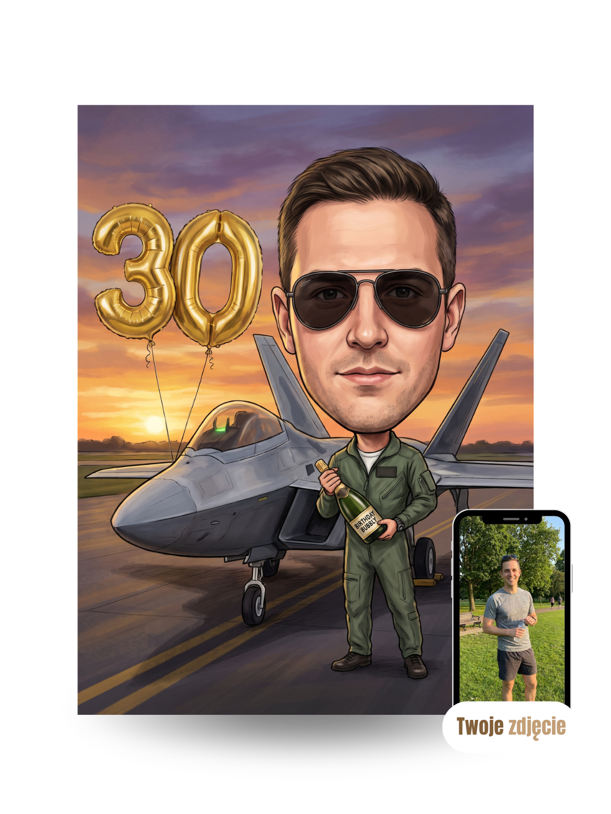 LECIMY ŚWIĘTOWAĆ - personalizowany portret ze zdjęcia
