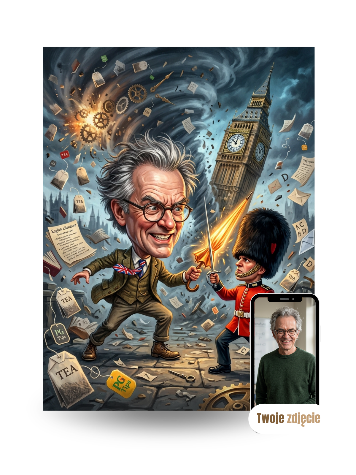 NAUCZYCIEL OD ANGIELSKIEGO - personalizowany portret ze zdjęcia