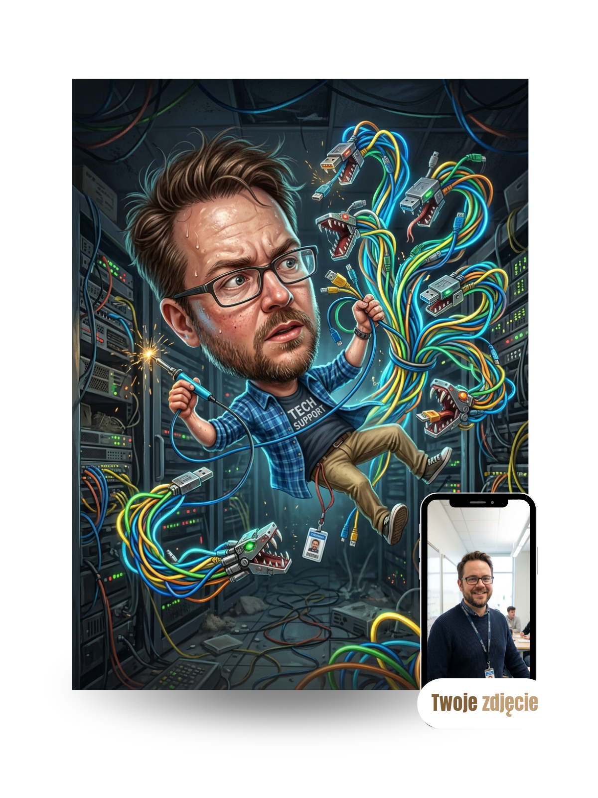 NAUCZYCIEL OD INFORMATYKI - personalizowany portret ze zdjęcia