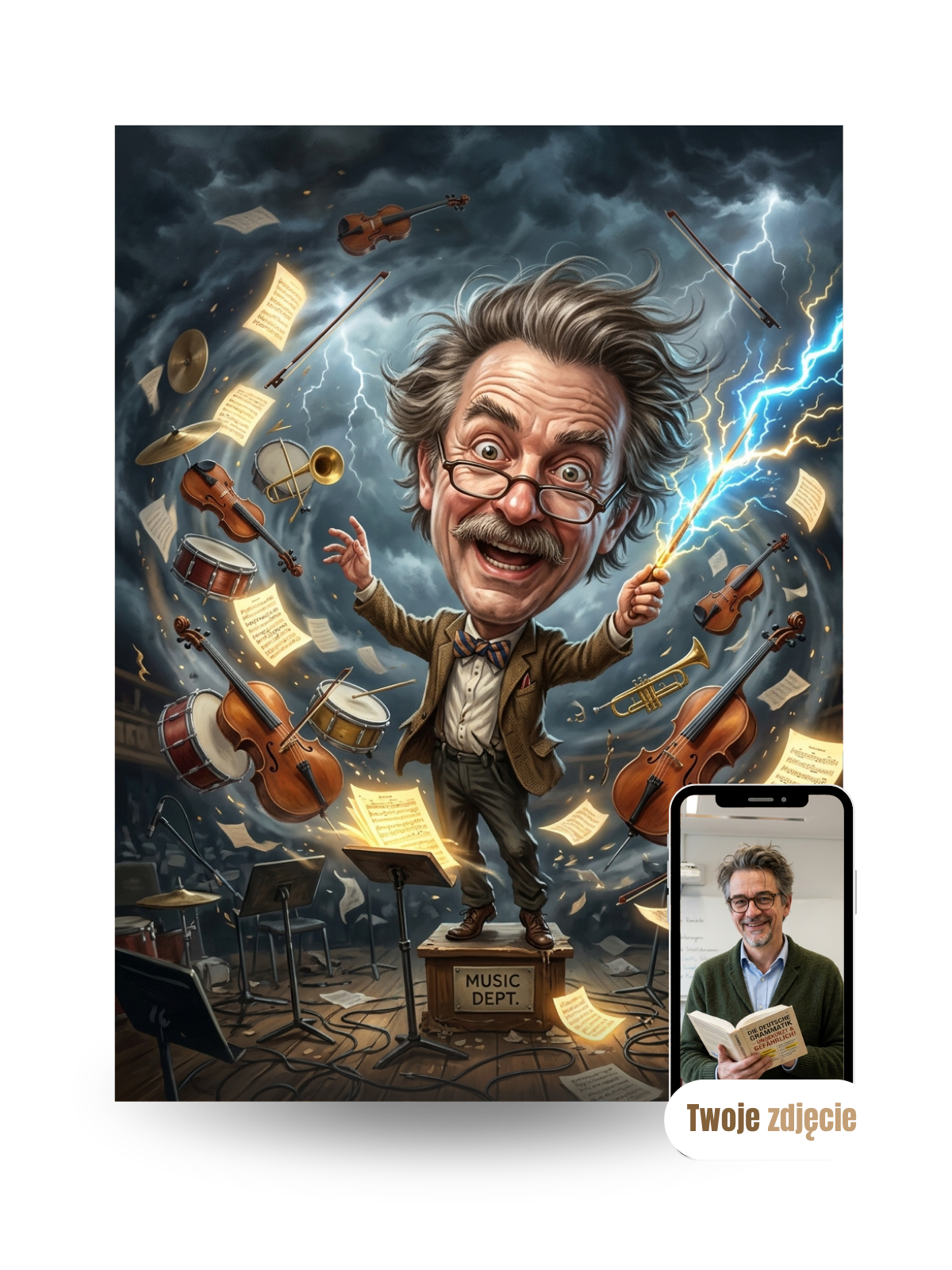 NAUCZYCIEL OD MUZYKI - personalizowany portret ze zdjęcia