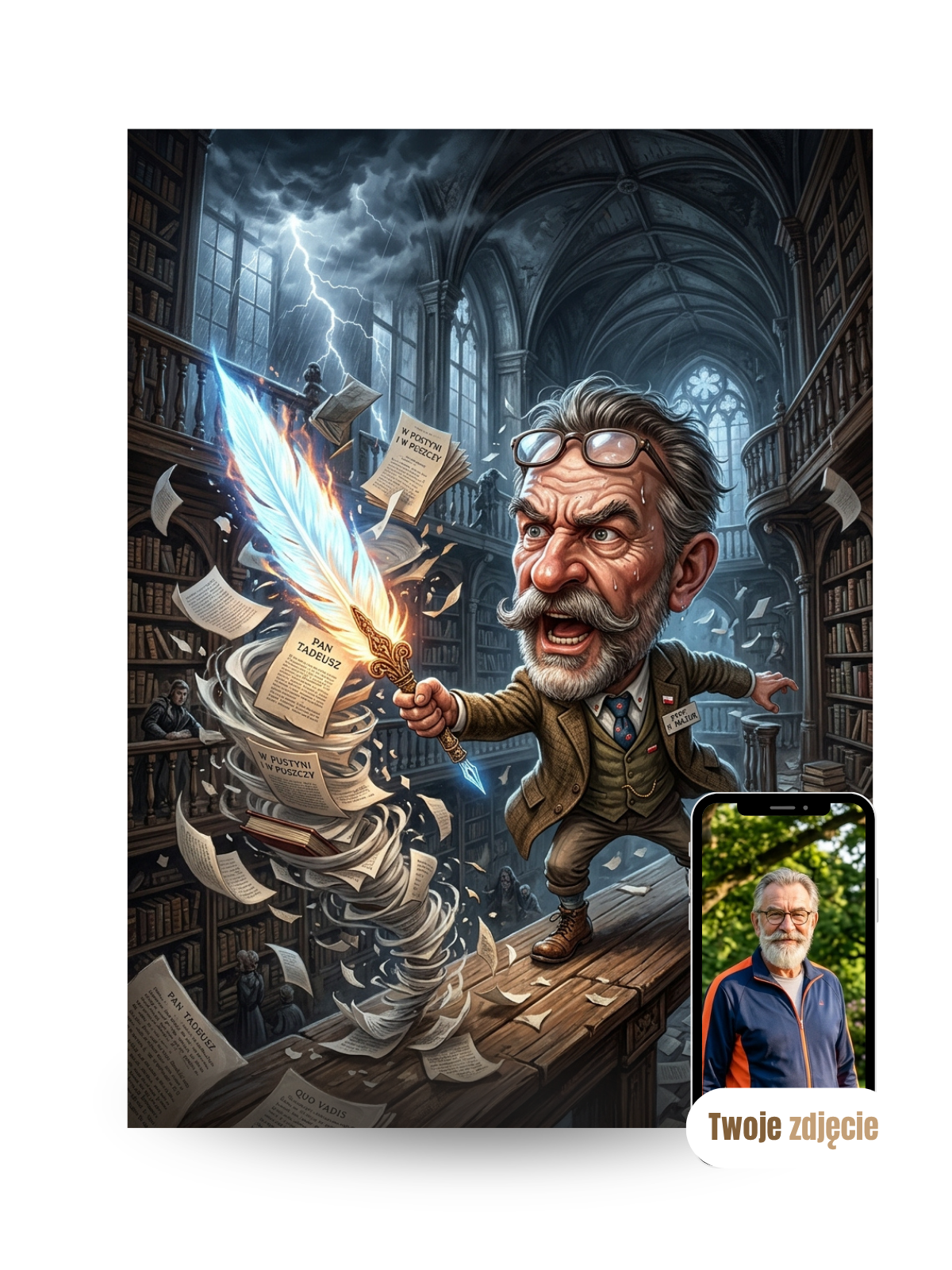 NAUCZYCIEL OD POLSKIEGO - personalizowany portret ze zdjęcia