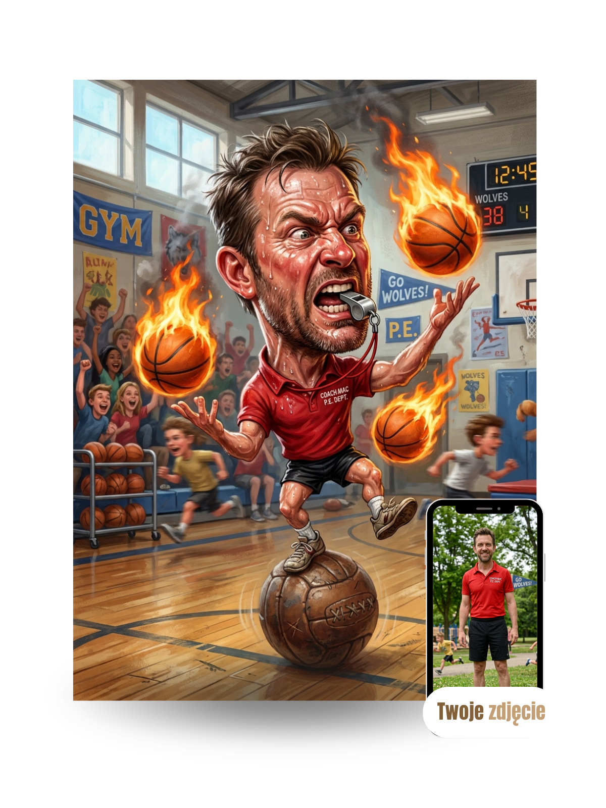 NAUCZYCIEL OD WYCHOWANIA FIZYCZNEGO - personalizowany portret ze zdjęcia