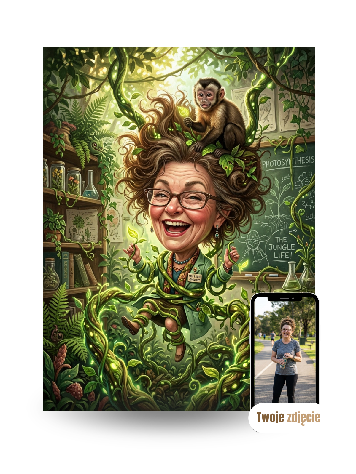 NAUCZYCIELKA OD BIOLOGII - personalizowany portret ze zdjęcia