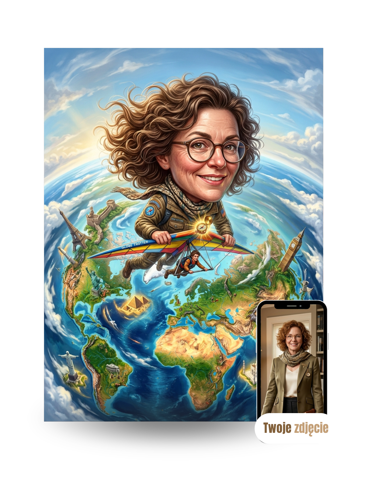 NAUCZYCIELKA OD GEOGRAFII - personalizowany portret ze zdjęcia