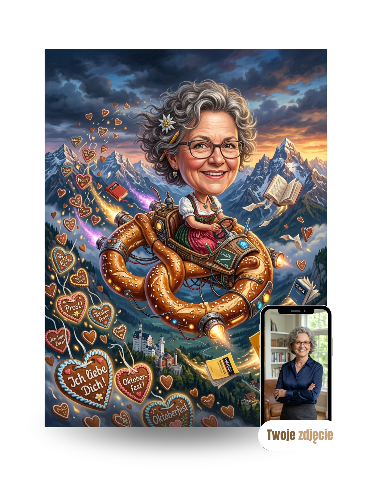 NAUCZYCIELKA OD NIEMIECKIEGO - personalizowany portret ze zdjęcia