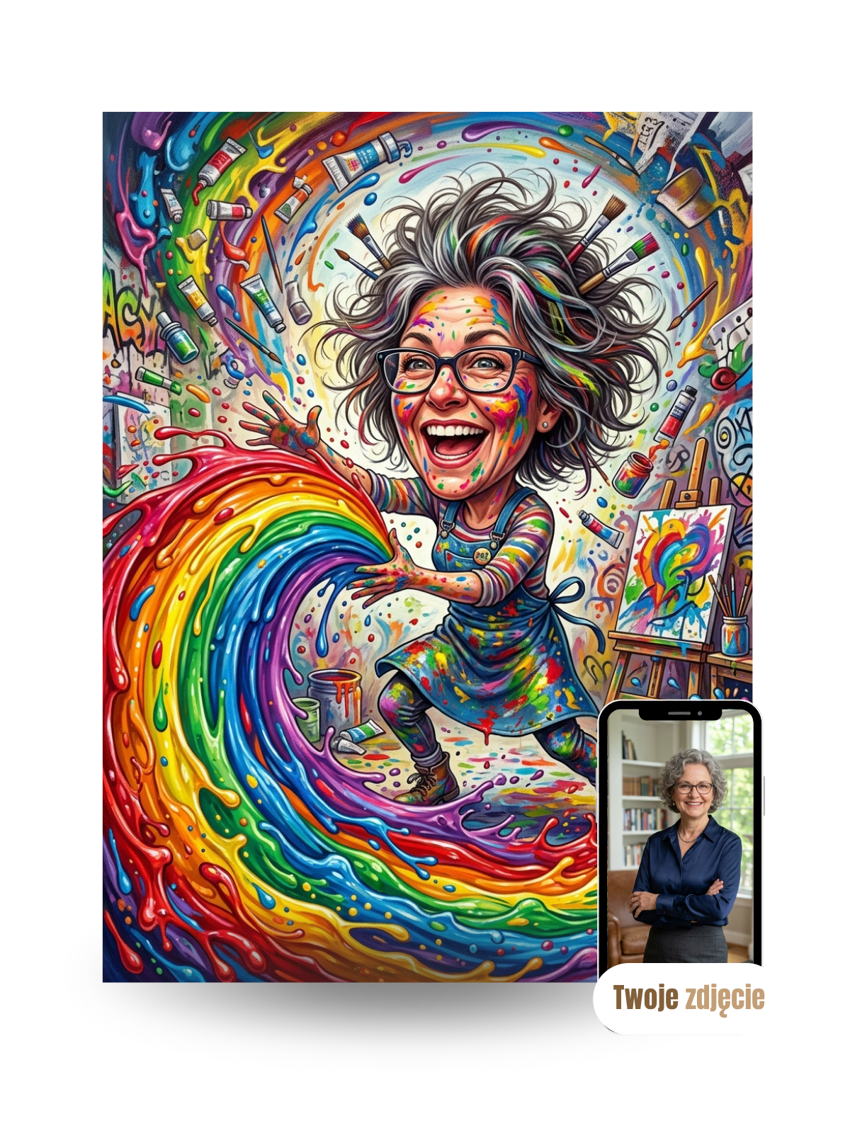 NAUCZYCIELKA OD PLASTYKI - personalizowany portret ze zdjęcia