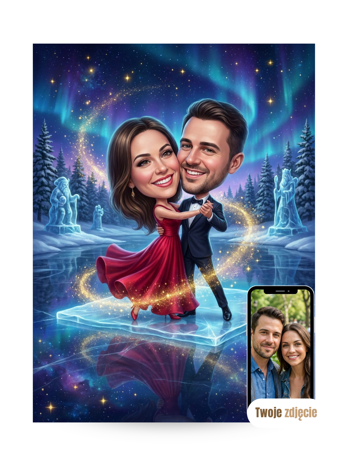 PARA NA ŁODZI - personalizowany portret ze zdjęcia