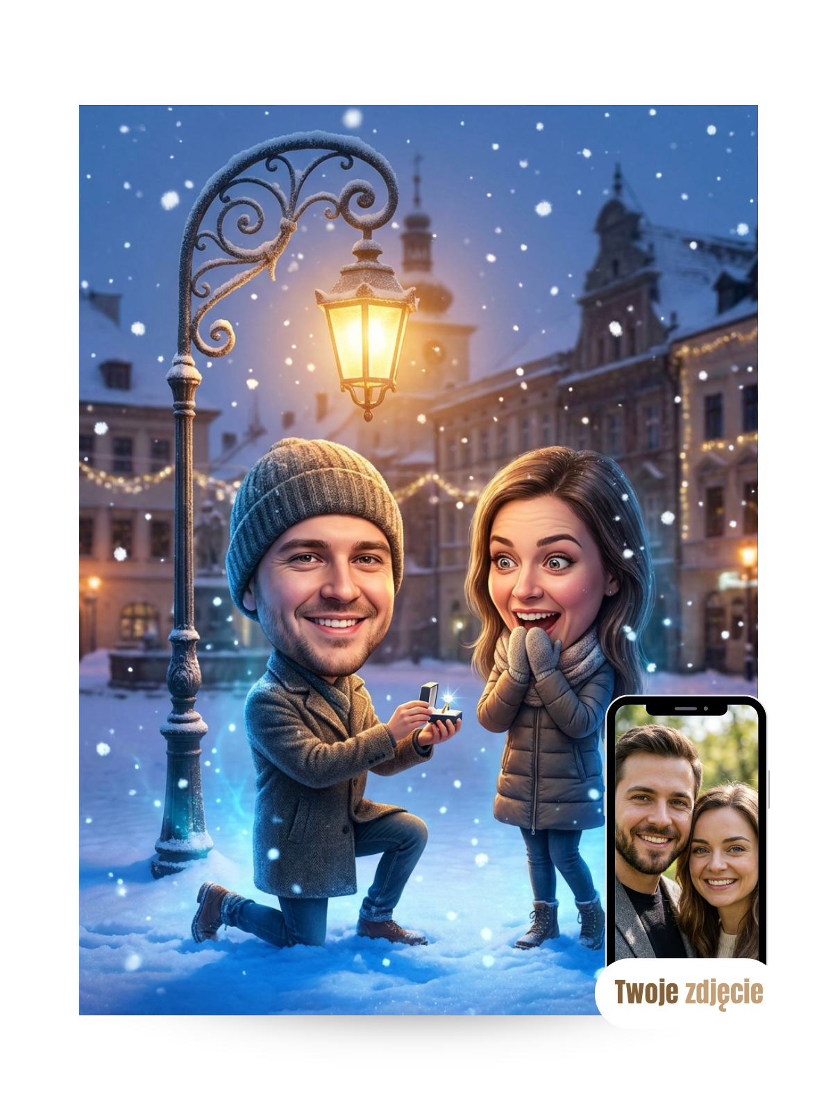 PARA OŚWIADCZYNY - personalizowany portret ze zdjęcia