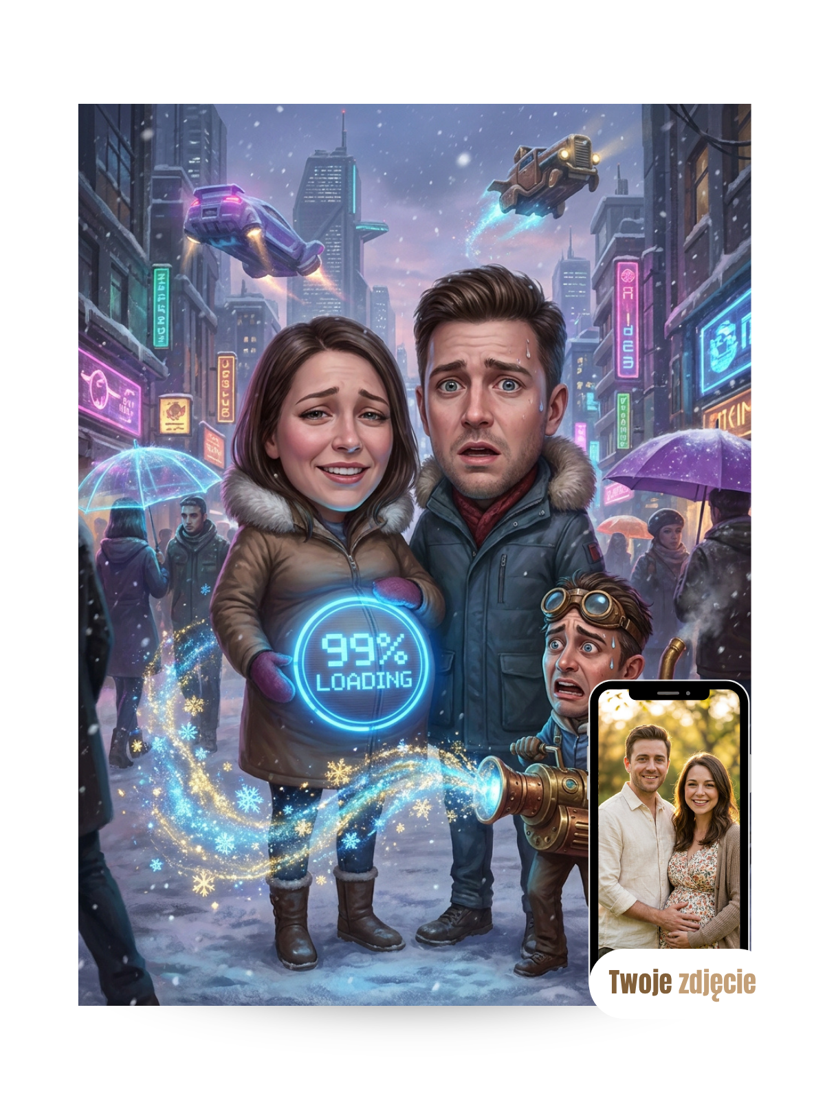 PARA W CIĄŻY SCIENCE FICTION - personalizowany portret ze zdjęcia